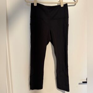 lululemon athletica Black Cropped High-Rise Leggings with pockets